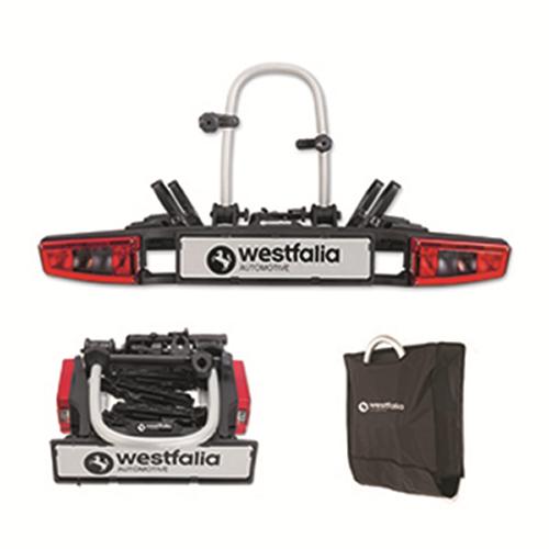 Westfalia Bikelander with LED lights Towball Mounted Tilting 2 Bicycle Carrier including bag